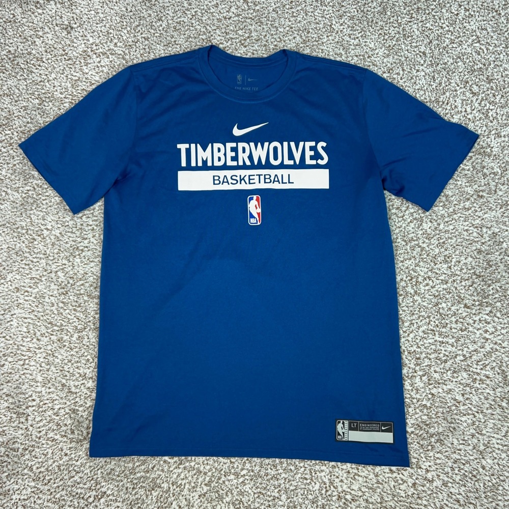 Nike Minnesota Timberwolves Shirt Mens LT Blue Athletic Dri-FIT Basketball Tee